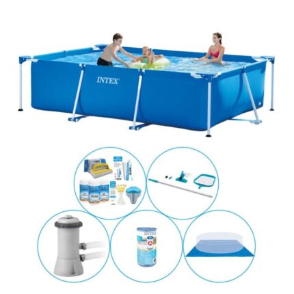 Intex Frame Pool Rectangulaire 300x200x75 cm - 6 pièces - Offre combinée de piscine