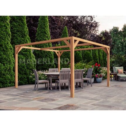 Pergola autoportée en bois brut Tarragona 250x250cm 6.25m2