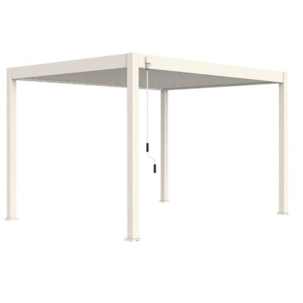 Pergola bioclimatique autoportante blanc - 300 x 400 x H. 258 cm