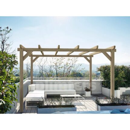 Pergola autoportée en bois Sitges 400x300cm 12m2