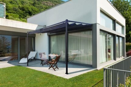 Pergola/Tonnelle adossée NOOSA 4x3 m Gris anthracite