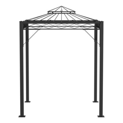 ELEO Bolzano tonnelle moderne résistante à l'hiver | Tonnelle carrée noir 2 x 2 m | Pavillon stable pour roses en fer forgé