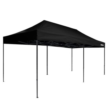 FRANCE BARNUMS | Chapiteau Tonnelle Tente pliante en Acier 30mm | 3x6m Sans murs - Noir