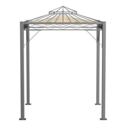 ELEO Bolzano tonnelle moderne résistante à l'hiver | Avec voile d'ombrage | Tonnelle carrée galvanisé à chaud 2 x 2 m | Pavillon en fer forgé