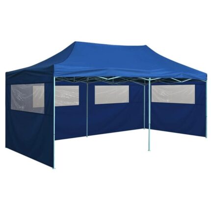 The Living Store - Tente de réception pliable avec 4 parois 3x6 m Acier Bleu