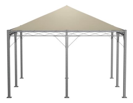 ELEO Torino tonnelle moderne résistante à l'hiver | Avec voile d'ombrage | Tonnelle carrée galvanisé à chaud 4 x 4 m | Pavillon en fer forgé