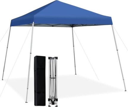 Tonnelle de Jardin Instantanée Pliable 3x3m, 3 Hauteurs Réglable Sac avec Sangles, Bleu