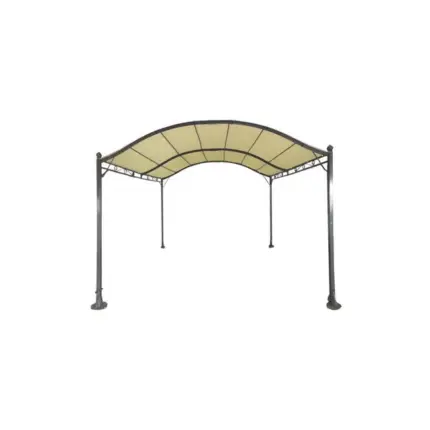 Gazebo Extérieur Bâche Voiture Structure Acier Pergola Maxi Beige 3x4 m