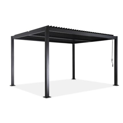 Pergola bioclimatique noir. aluminium et acier. 3x4m. lames orientables