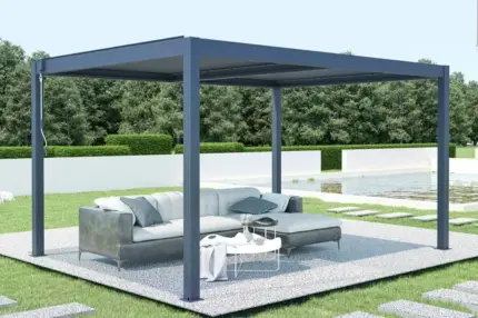 Pergola bioclimatique SANTA 4x3 m autoportée aluminium gris