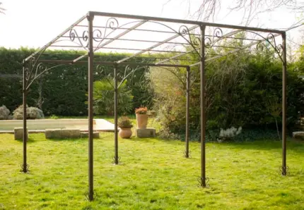 Pergola autoportante Andalouse BELVEO, fer rouille, 12 m²