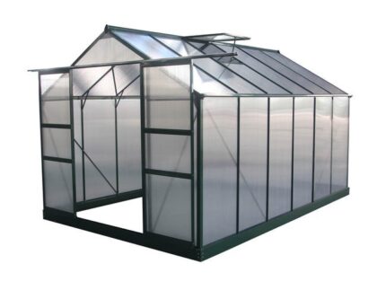 Serre jardin polycarbonate "Dahlia" - 9,24 m² - Vert Sapin