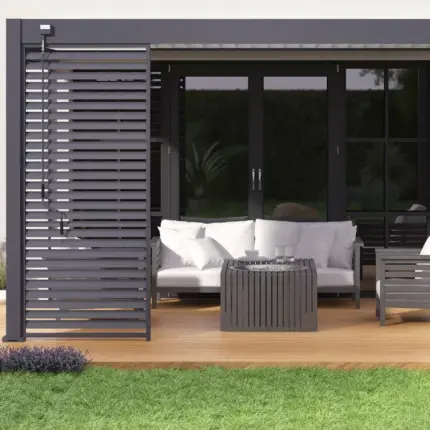 Pergola Bioclimatique Ombréa VS 3x4M adossée - Anthracite/Blanc - V2-Antracite / blanc
