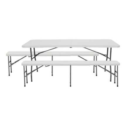 Ensemble Table Pliante avec 2 Bancs 180cm Catering Thinia Home