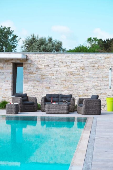 Salon bas de jardin résine gris Bahamas-s2 PARIS GARDEN, 4 personnes