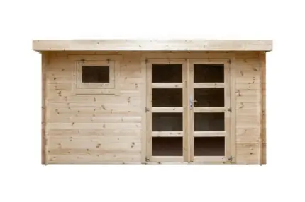 Abri de jardin en bois brut, ep 28mm, surface utile 9.9m² INT023/INEKSA