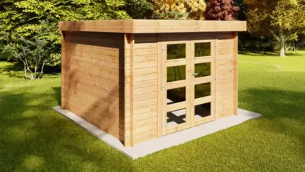 Abri de jardin en bois, ep 19mm, surface utile 7.63m², INT025/INEKSA