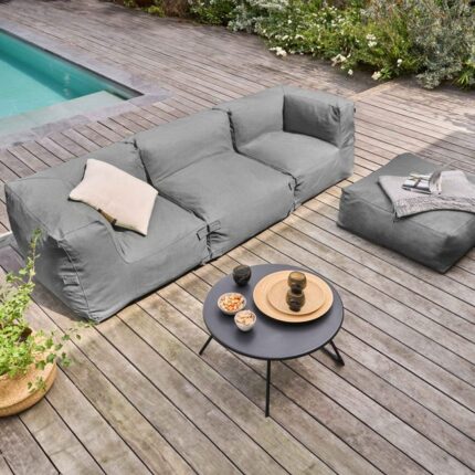 Canapé d'angle modulable 4 places gris, Mixi - Oviala