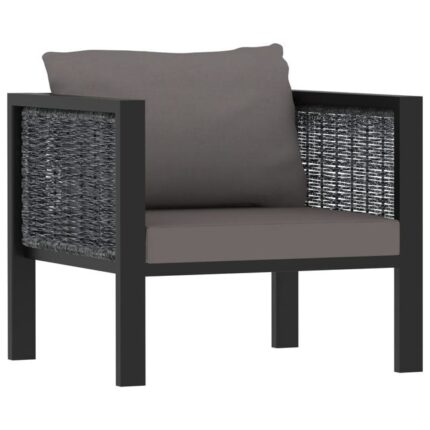 Maison Exclusive - Canapé sectionnel avec coussin Résine tressée Anthracite