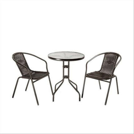 Decorspace Table et chaises 'achille' en métal et polyrattan