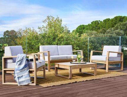 Salon bas de jardin marron Solaris NATERIAL, 4 personnes