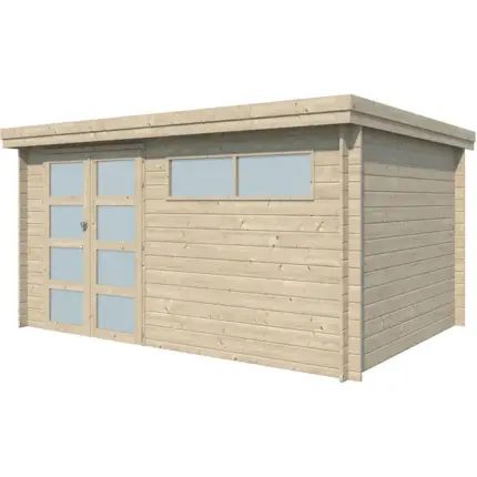 Chalet en bois 12.24 m² Moderne Avec plancher + gouttière Gardenas