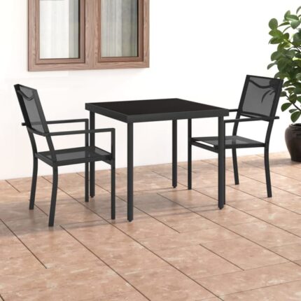 Mobilier de salle à manger d'extérieur 3 pcs Acier vidaXL