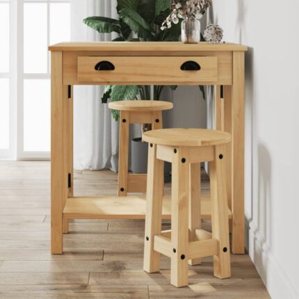 Ensemble de bar 3 pcs bois de pin massif vidaXL