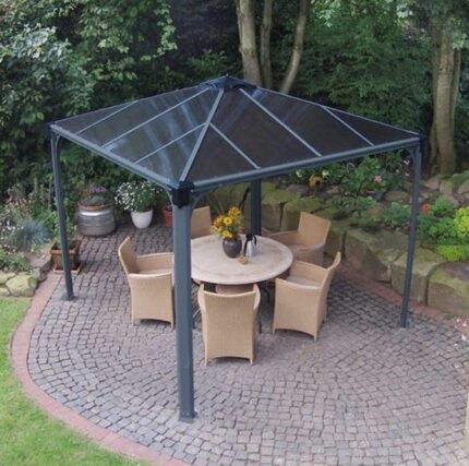 Tonnelle autoportante Palram palermo 3000, aluminium gris anthracite