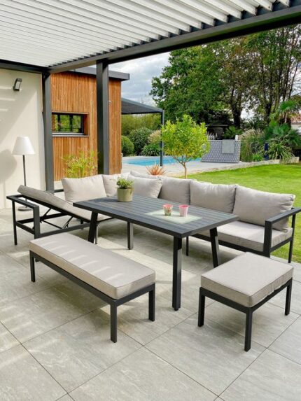 Salon d'angle en aluminium Antalya DCB GARDEN