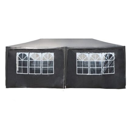 Toboli Tonnelle Jardin 3x6m Gris Cadre robuste 6 Parois latérales Étanche Protection UV Pavillon