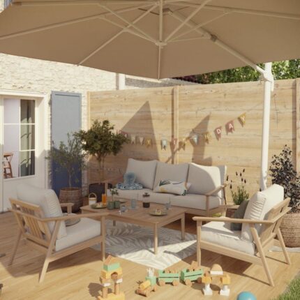 Salon bas de jardin bois en acacia Atlas NATERIAL, 5 personnes