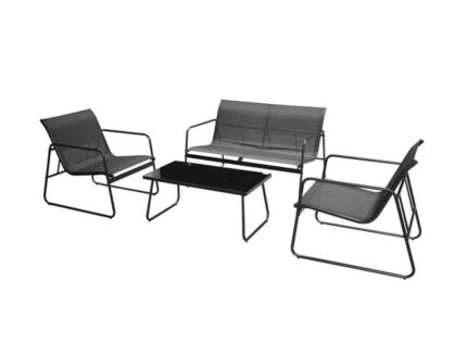 SALON DE JARDIN CALA ROSSA 4 PLACES - 1 SOFA 112X77XH74CM - 2 FAUTEUIL 59X77XH74CM - 1 TABLE BASSE 85X45X39CM