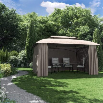 Pergola autoportante Tokyo acier gris, 8.31 m²