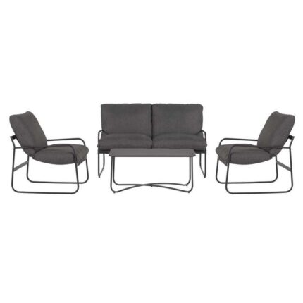 Theodor canapé ensemble 4 parties avec coussin noir,gris.