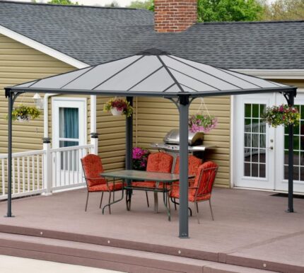 Tonnelle autoportante Palram palermo 3600, aluminium gris anthracite