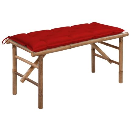 Banc de jardin pliable avec coussin 118 cm Bambou vidaXL