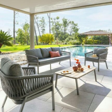 Salon de jardin aluminium finition gris anthracite GRENADE