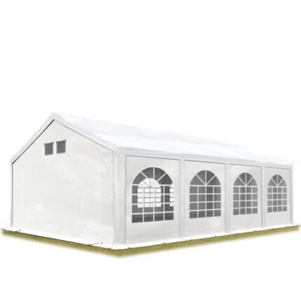 4x8 m tente de réception Barnum, PE 550, H. 2 m, blanc