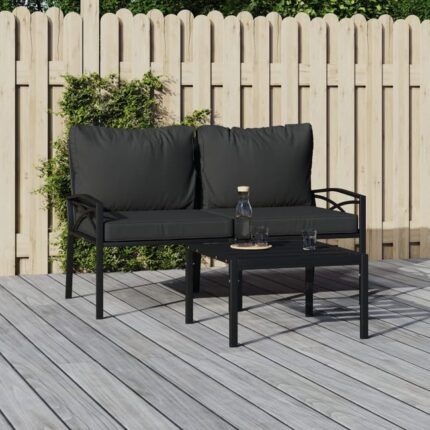 Chaises de jardin avec coussins gris lot de 2 62x75x79 cm acier vidaXL