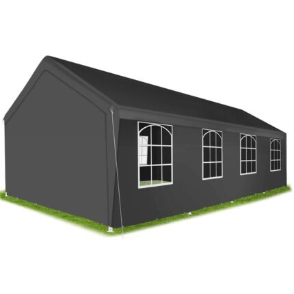 Tectake Pavillon Mammut 8x4m avec système d'emboîtage, solide et étanche - gris