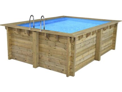 Piscine hors sol bois, rectangle Caimans , 4.10 x 3.00 x 1.24 m