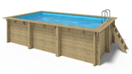 Piscine de jardin en bois - 5x3 x H.1,25m - avec filtration - BAS786OSP - ALTANKA