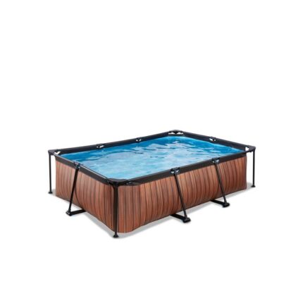 Piscine EXIT Wood 220x150x65cm avec pompe filtrante - marron