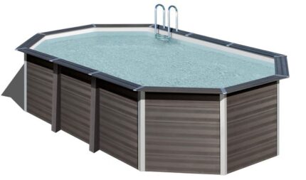 Piscine hors-sol composite, ovale, L.6,64 x l.3,86 x H.1,54 m