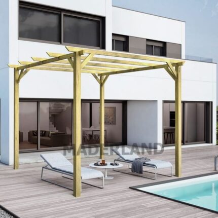 Pergola Lion en bois massif (Maderland) - Gardeneas - 420 x 300 cm