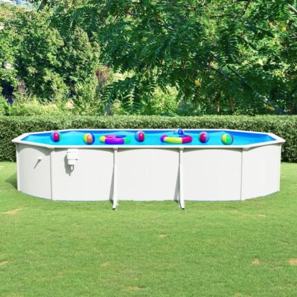 Piscine ovale avec parois en acier 610x360x120 cm Blanc vidaXL