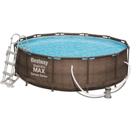 Piscine - BESTWAY Piscine tubulaire Steel ProMax Deluxe Ronde 366cm