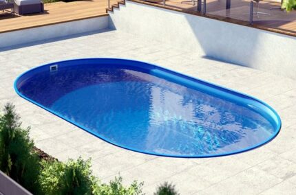 Piscine en acier enterrée ovale SKYBLUE Comfort 600 h. 120 cm - KIT DELUXE