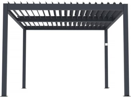 Pergola bioclimatique avec led "Windsor" en aluminium 3 x 4 - Gris
